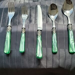 Neiman Marcus Pearl Green Silverware Set